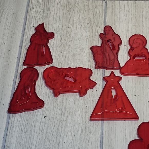 Vtg USA Made 6 Nativty Cookie Cutters Christmas Holiday Baby Jesus Mary Joseph - Picture 2 of 9